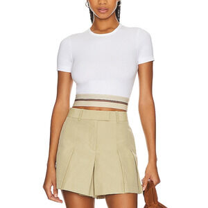 Helmut Lang Fitted White Cropped Tee Size S